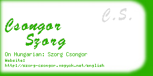 csongor szorg business card